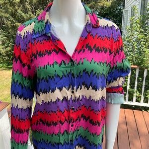 Colorful Zigzag Blouse by Vilagallo/ Spain